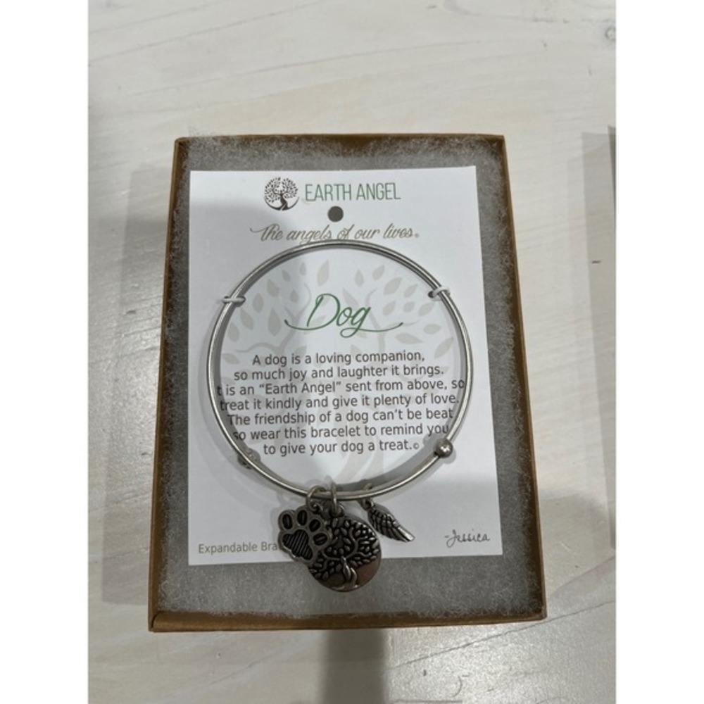 Charm Bracelet‎ Paw Print Tree of Life Wing Silver Tone Bangle Bracelet